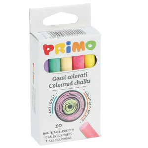 SCATOLA 10 GESSETTI TONDI COLORATI PRIMO COD. 014GC10R CONFEZIONE DA 10