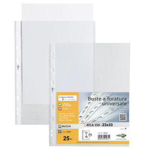 25 BUSTE FORATE ATLA 150 BA 23X33CM PESANTI SEI ROTA COD. 662315