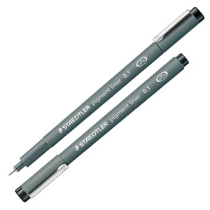 PENNARELLO PIGMENT LINER 308 NERO 0,1MM STAEDTLER COD. 308 01-9 CONFEZIONE DA 10