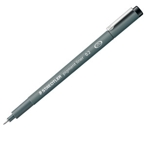 PENNARELLO PIGMENT LINER 308 NERO 0,2MM STAEDTLER COD. 308 02-9 CONFEZIONE DA 10
