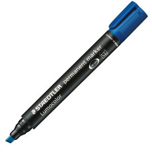 MARCATORE LUMOCOLOR PERMANENT 350 BLU P.SCALPELLO STAEDTLER COD. 350-3 CONFEZIONE DA 10