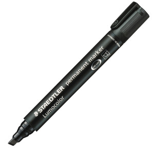 MARCATORE LUMOCOLOR PERMANENT 350 NERO P.SCALPELLO STAEDTLER COD. 350-9 CONFEZIONE DA 10