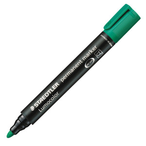 MARCATORE LUMOCOLOR PERMANENT 352 VERDE P.TONDA STAEDTLER COD. 352-5 CONFEZIONE DA 10