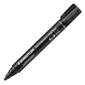 MARCATORE LUMOCOLOR PERMANENT 352 NERO P.TONDA STAEDTLER COD. 352-9 CONFEZIONE DA 10