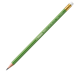 SCATOLA 12 MATITE C/GOMMINO GRAFITE HB FSC STABILO GREEN GRAPH COD. 6004/HB