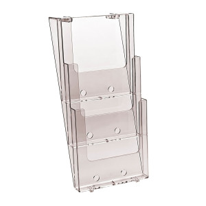 PORTA DEPLIANT A 3 TASCHE A4 DA PARETE TRASPARENTE COD. 1002053