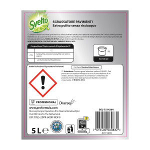 DETERGENTE PAVIMENTI SGRASSATORE SVELTO 5 LITRI LIMONE COD. 7514364