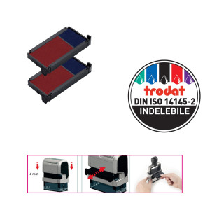 BLISTER DA 2 TAMPONI 6/4912-2 BLU/ROSSO TRODAT COD. 83541.