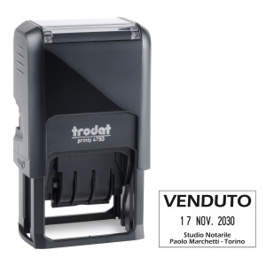 TIMBRO PRINTY 4750 4.0 41X24MM TESTO PERSONALIZZ. AUTOINCH. TRODAT COD. 140807