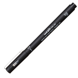 PIN FINELINER NERO PUNTA 0.6MM UNI MITSUBISHI COD. M PIN106 N CONFEZIONE DA 12