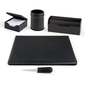 SET SCRIVANIA WILLIAM NERO SINTETICO 5 PEZZI NIJI COD. 60451