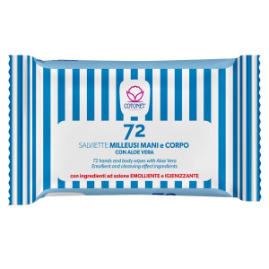 BUSTA DA 72 SALVIETTE IGIENIZZANTI MILLEUSI COTONET ALOE COD. 3153CT02