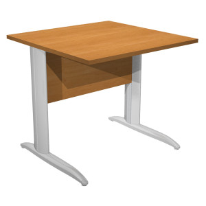 SCRIVANIA LINEARE 80X80CM NOCE CHIARO - EASY METAL