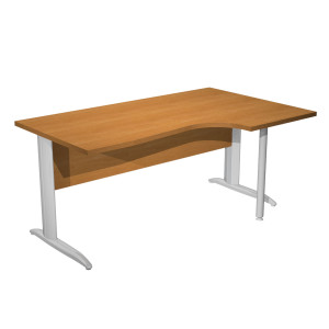 SCRIVANIA COMPACT DESTRO 160X60/80/100CM NOCE CHIARO FIANC. VERN. CROMO EASY COD. 008K211-AR-4