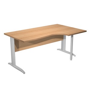 SCRIVANIA COMPACT DESTRO 160X60/80/100CM FAGGIO F. VERNICIATI CROMO EASY COD. 008K211-AR-6