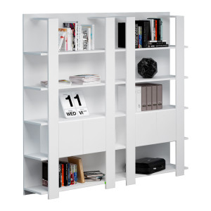 LIBRERIA ALTA A 5 RIPIANI 100X38,6CM H198CM BIANCO - CONCEPT