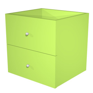 CASSETTIERA 2CASS. VERDE NEON PER LIBRERIA RAINBOW COD. 2C MAXC/V