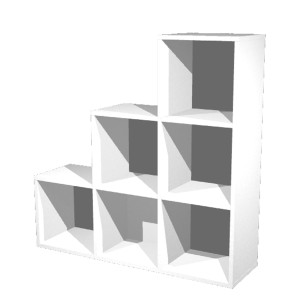 LIBRERIA 6 CASELLE A SCALARE 104X29,2CM-H103,9CM BIANCO - RAINBOW COD. 6DMAXC/3
