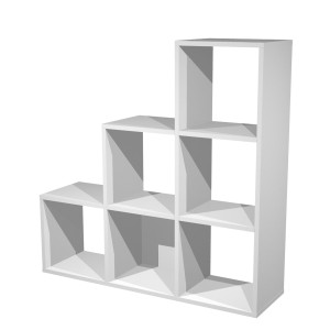 LIBRERIA 6 CASELLE A SCALARE 104X29,2CM-H103,9CM GRIGIO ALLUMINIO - RAINBOW COD. 6DMAXC/5