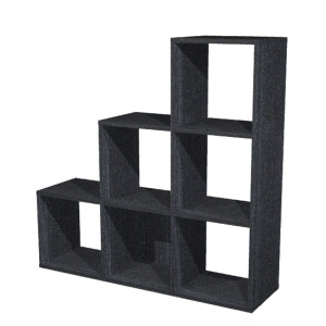 LIBRERIA 6 CASELLE A SCALARE 104X29,2CM-H103,9CM NERO VENATO - RAINBOW COD. 6DMAXC/8