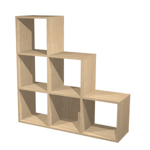 LIBRERIA 6 CASELLE A SCALARE 104X29,2CM-H103,9CM ROVERE - RAINBOW COD. 6DMAXC/C