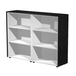COPPIA MOBILI MEDI A GIORNO 162,8X43CM H119,8CM NERO VEN. - PRESTIGE
