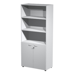 ARMADIO MODULARE A 2 ANTE BASSE 90X45,8CM - H200CM GRIGIO