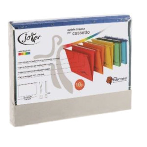 BOX 10 CARTELLE SOSPESE CASSETTO 33/V COLORI ASS. JOKER BERTESI COD. 400/330 LINK-J7