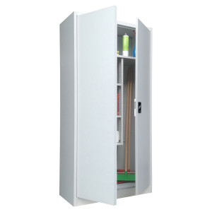 ARMADIO PORTA SCOPE IN METALLO A 2 ANTE BATTENTI 90X41XH181,5CM GRIGIO KUB8