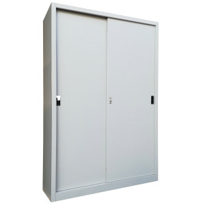 ARMADIO ALTO IN METALLO AD ANTE SCORREVOLI 120X45XH200CM GRIGIO KUB8