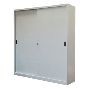 ARMADIO ALTO IN METALLO AD ANTE SCORREVOLI 180X45XH200CM GRIGIO KUB8