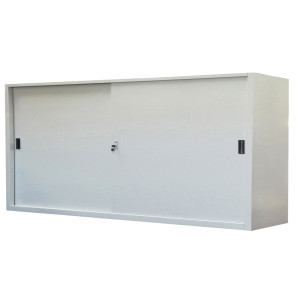 ARMADIO BASSO IN METALLO AD ANTE SCORREVOLI 180X45XH90CM GRIGIO KUB8