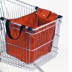 BORSA IN TNT PER CARRELLI ECO BAG MAGNUM CON GANCI 40X36X26CM ROSSO COD. 33/1 ROSSO