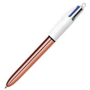 SCATOLA 12 PENNA SFERA A SCATTO 4 COLORI ROSE GOLD 1.0MM BIC COD. 504894