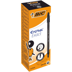 SCATOLA 20 PENNA SFERA CON CAPPUCCIO CRISTALÂ® EXACT 0.7MM NERO BICÂ®