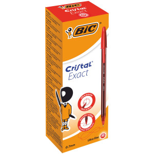 SCATOLA 20 PENNA SFERA CON CAPPUCCIO CRISTALÂ® EXACT 0.7MM ROSSO BICÂ®