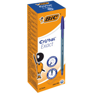 SCATOLA 20 PENNA SFERA CON CAPPUCCIO CRISTALÂ® EXACT 0.7MM BLU BICÂ®