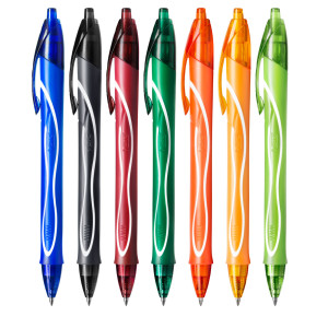 BOX 30 PENNE SFERA SCATTO 10 COLORI ASSORTITI GELOCITY QUICK DRY BIC COD. 999460
