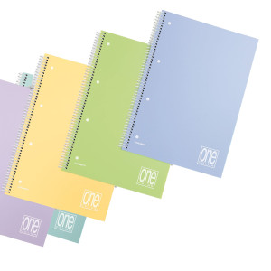 MAXIQUADERNO SPIRALATO C/FORI PPL A4 PASTEL 1R 80GR 80FG ONE COLOR BLASETTI COD. 7037 CONFEZIONE DA 6