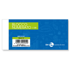 BLOCCO NUMERATO 1-100 COLORI ASSORTITI 13X6CM ART. 12/10B BM COD. 0102189 BM 12/10B CONFEZIONE DA 10