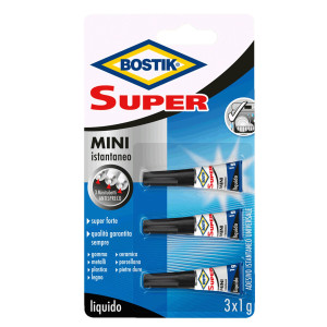 COLLA ISTANTANEA UNIVERSALE BOSTIK SUPER MINI BLISTER 3X1G COD. D2743