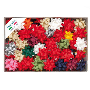 100 STELLE RAFIA SINTETICA 6802 14MM ASSORTIMENTO NATALE BRIZZOLARI COD. 01003400