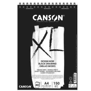 ALBUM XL DESSIN NOIR F.TO A4 150GR 40FG CANSON COD. 400039086 CONFEZIONE DA 5