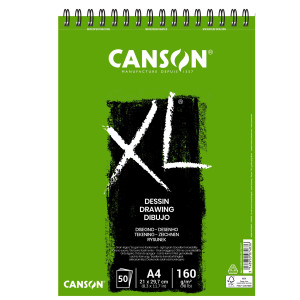ALBUM SPIRALATO LATO CORTO XL DRAWING A4 50 FG. 160 GR. CANSON COD. 400039088 CONFEZIONE DA 5