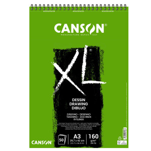 ALBUM SPIRALATO LATO CORTO XL DRAWING A3 50 FG. 160 GR. CANSON COD. 400039089 CONFEZIONE DA 5
