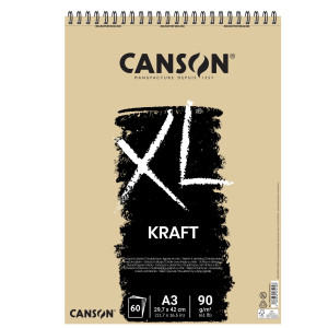 ALBUM SPIRALATO LATO CORTO XL KRAFT A3 60 FG. 90 GR. CANSON COD. 400039142 CONFEZIONE DA 5