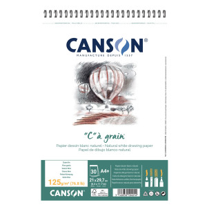ALBUM SPIRALATO LATO CORTO ''C'' A' GRAIN A4+ 30 FG. 125 GR. CANSON COD. 400060603 CONFEZIONE DA 10