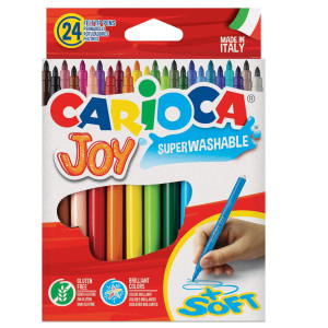 SCATOLA 24 PENNARELLI JOY LAVABILI COLORI ASSORTITI CARIOCA COD. 40615