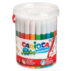 BARATTOLO 50 PENNARELLI JUMBO LAVABILI COLORI ASSORTITI CARIOCA COD. 42312