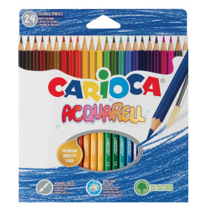 ASTUCCIO 24 MATITE ACQUERELLABILI COLORI ASSORTITI CARIOCA COD. 42858